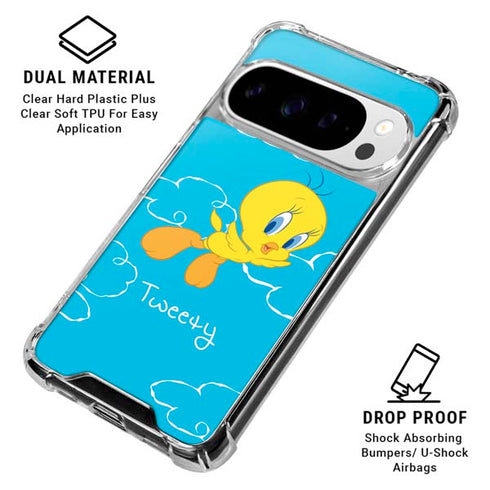 Looney Tunes Tweety Bird Flying Google Pixel 10 Pro XL Clear Case